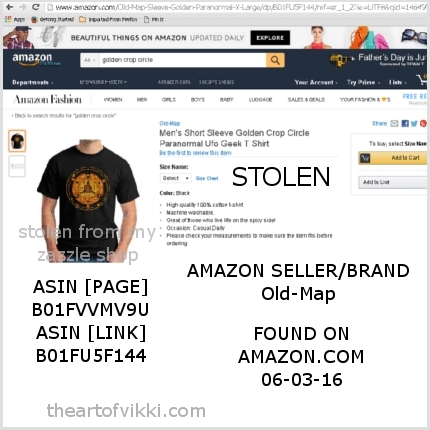 CROP CIRCLE COUNTERFEIT GOODS SOLD ON AMAZON, TAKEN FROM MY ZAZZLE STORE